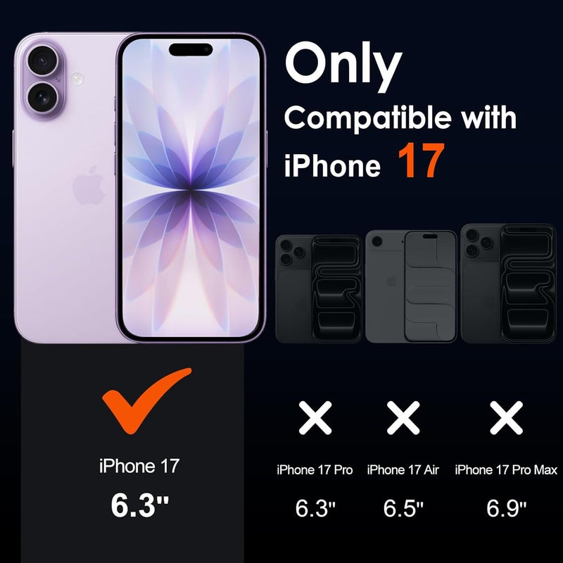 ivoler 3-in-1 Clear Case Designed for iPhone 17 6.3'' 2025 with 2 Pack Tempered Glass Screen Protector Military Shockproof Protective Hard Back Slim for iPhone 17 Cover - Clear - Image 2